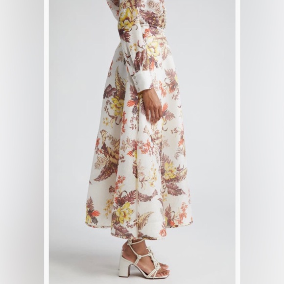 NWT $1150 Zimmermann Matchmaker Floral Print Linen & Silk Maxi Skirt 0P (2P US)! - Picture 5 of 8